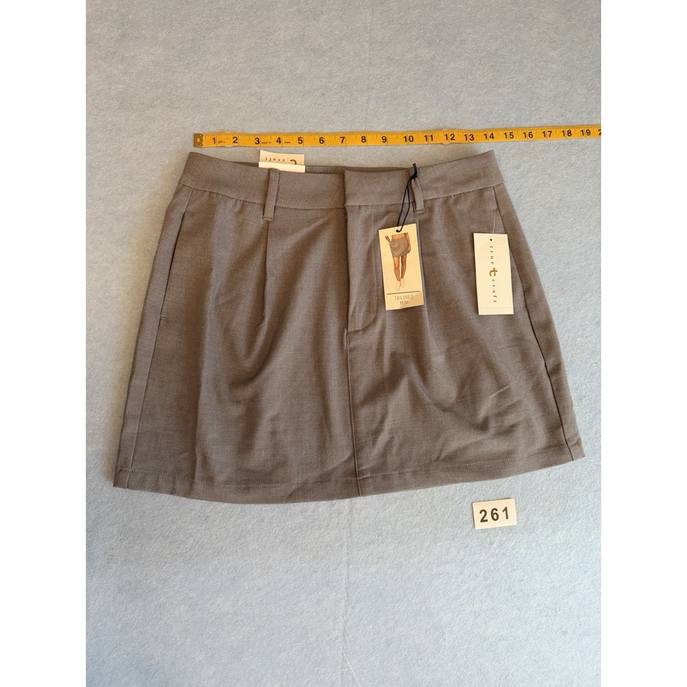 Women's True Craft Tailored Mini Skirt Size M NWT  Heather Gray